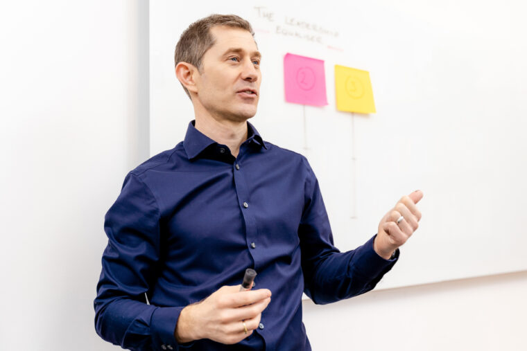 ben delivering online leadership training